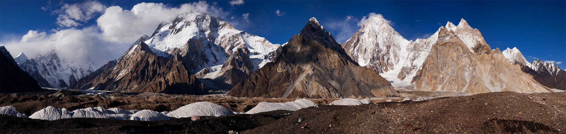    - (Baltoro Muztagh Range)      (Concordia)     (Baltoro Glacier).<br> : Angel Peak, K2 ( ), Broad Peak, Gasherbrum IV,V, VI.